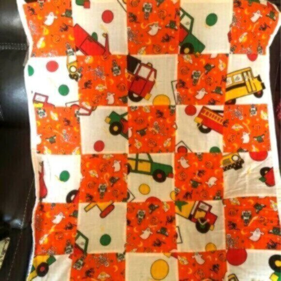 Halloween  Patchwork Blanket  Truck Theme NEW - Picture 3 of 5